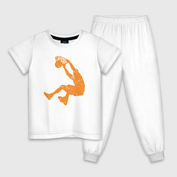 Пижама хлопковая детская Shaq dunk, цвет: белый