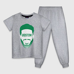 Пижама хлопковая детская Boston Tatum, цвет: меланж