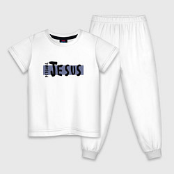 Пижама хлопковая детская Depeche Mode - personal jesus logo, цвет: белый