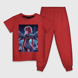 Пижама хлопковая детская Zero two - Darling in the Franxx - cyberpunk, цвет: красный