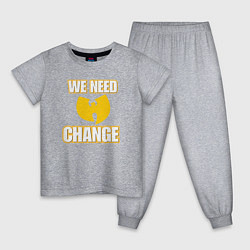 Пижама хлопковая детская We need change, цвет: меланж