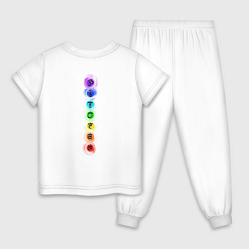 Детская пижама Символ йоги - символы чакры / Белый – фото 2
