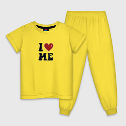Пижама хлопковая детская I love me - heart y2k, цвет: желтый