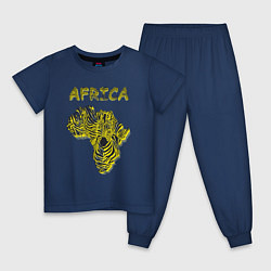 Пижама хлопковая детская Zebra Africa, цвет: тёмно-синий
