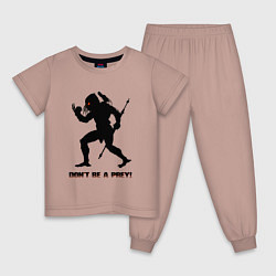 Пижама хлопковая детская Космический охотник, цвет: пыльно-розовый