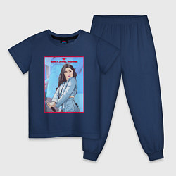 Пижама хлопковая детская Nancy Момаленд, цвет: тёмно-синий