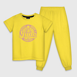 Пижама хлопковая детская Дзюдо уважение честь традиции, цвет: желтый