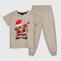 Детская пижама Санта Клаус и гирлянда