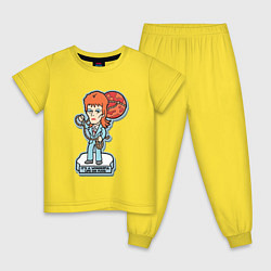 Пижама хлопковая детская David Bowie - Its a wonderful life on mars, цвет: желтый
