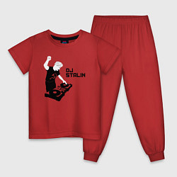 Пижама хлопковая детская Диджей Сталин, цвет: красный