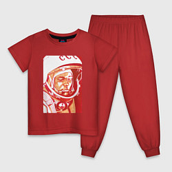 Пижама хлопковая детская Gagarin in red, цвет: красный