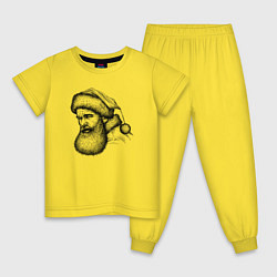 Пижама хлопковая детская Ugly Santa, цвет: желтый