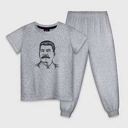 Пижама хлопковая детская Сталин анфас, цвет: меланж