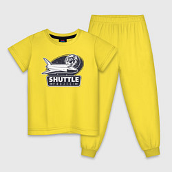 Пижама хлопковая детская Проект космический шаттл, цвет: желтый