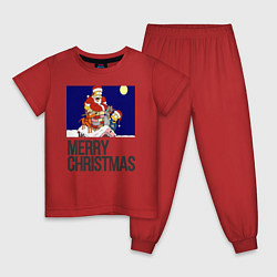 Пижама хлопковая детская Merry Christmas Simpsons, цвет: красный