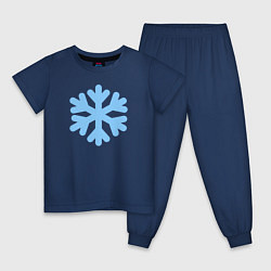 Пижама хлопковая детская Голубая снежинка, цвет: тёмно-синий