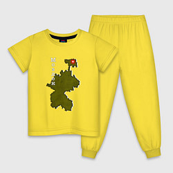 Пижама хлопковая детская Осетия Моздок, цвет: желтый