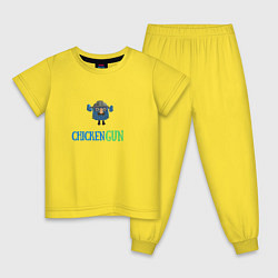 Пижама хлопковая детская Чикен ган чудик, цвет: желтый