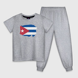 Пижама хлопковая детская Флаг Кубы, цвет: меланж