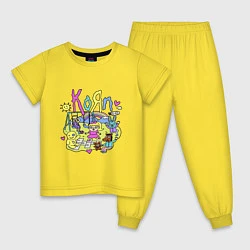 Пижама хлопковая детская Korn - childs, цвет: желтый