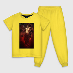 Пижама хлопковая детская Марионетка death stranding 2, цвет: желтый