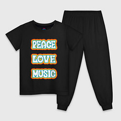 Детская пижама Мир любовь музыка