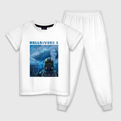 Пижама хлопковая детская Helldivers 2: ПТСР, цвет: белый