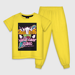 Пижама хлопковая детская Брук soul king, цвет: желтый