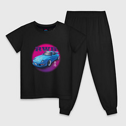 Пижама хлопковая детская Porsche RWB, цвет: черный