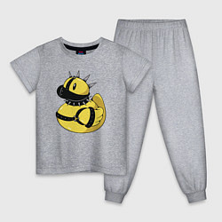 Пижама хлопковая детская Резиновый утенок в стиле панк, цвет: меланж