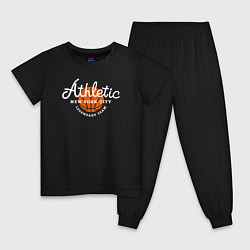 Пижама хлопковая детская Athletic basketball, цвет: черный