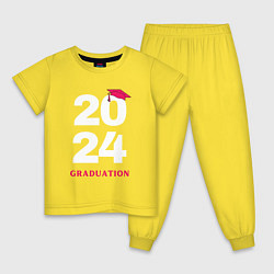 Пижама хлопковая детская Выпуск 2024 - окончание школы -ВУЗа, цвет: желтый