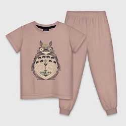 Пижама хлопковая детская Forest Totoro, цвет: пыльно-розовый