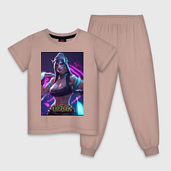 Пижама хлопковая детская League of Legends Akali Kda, цвет: пыльно-розовый