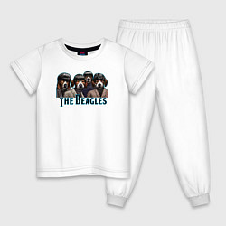 Пижама хлопковая детская Beatles beagles, цвет: белый