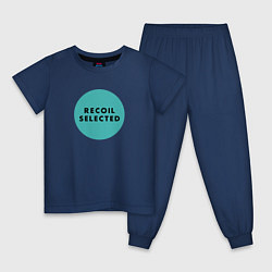 Пижама хлопковая детская Recoil - Wilders circle, цвет: тёмно-синий