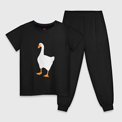 Пижама хлопковая детская Untitled goose game honk, цвет: черный
