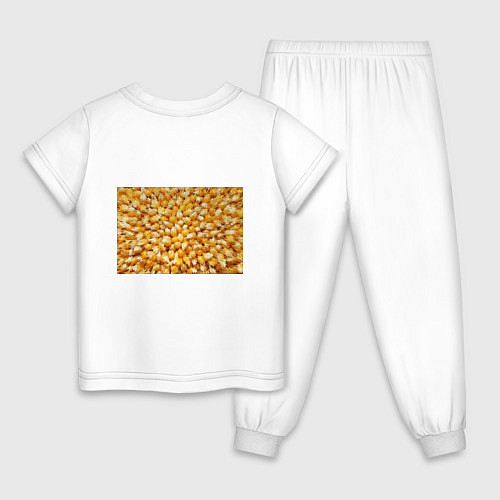 Детская пижама Трансформация зерен в объемные столбы / Белый – фото 2