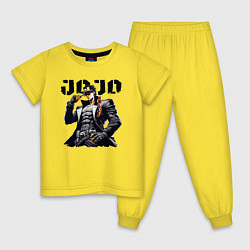 Пижама хлопковая детская Jotaro Kujo - jojo ai art, цвет: желтый