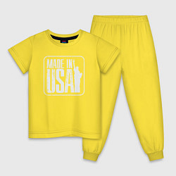 Пижама хлопковая детская Сделан в США, цвет: желтый