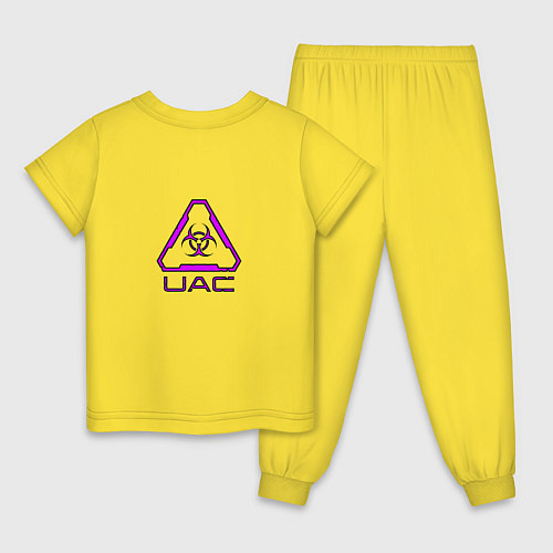 Детская пижама UAC фиолетовый / Желтый – фото 2