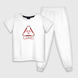 Пижама хлопковая детская UAC красный повреждённый, цвет: белый