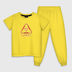 Пижама хлопковая детская UAC красный повреждённый, цвет: желтый