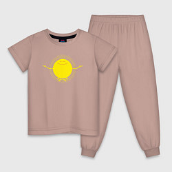 Пижама хлопковая детская Sunny relax, цвет: пыльно-розовый