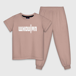 Пижама хлопковая детская Whovian, цвет: пыльно-розовый