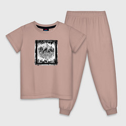 Пижама хлопковая детская Вихрь осени, цвет: пыльно-розовый