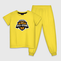 Пижама хлопковая детская All-star basket, цвет: желтый