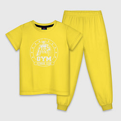 Пижама хлопковая детская Gym fitness club, цвет: желтый