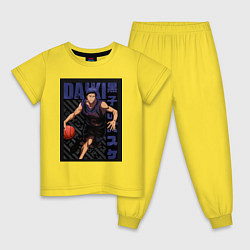 Пижама хлопковая детская Баскетбол Куроко Дайки Аоминэ, цвет: желтый
