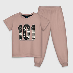 Пижама хлопковая детская Depeche Mode - Pasadena, цвет: пыльно-розовый
